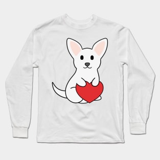 White Chihuahua Heart Long Sleeve T-Shirt